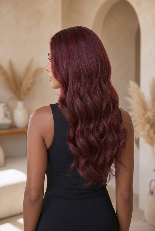 Liana – 24" Burgundy Wave Lace Front Wig