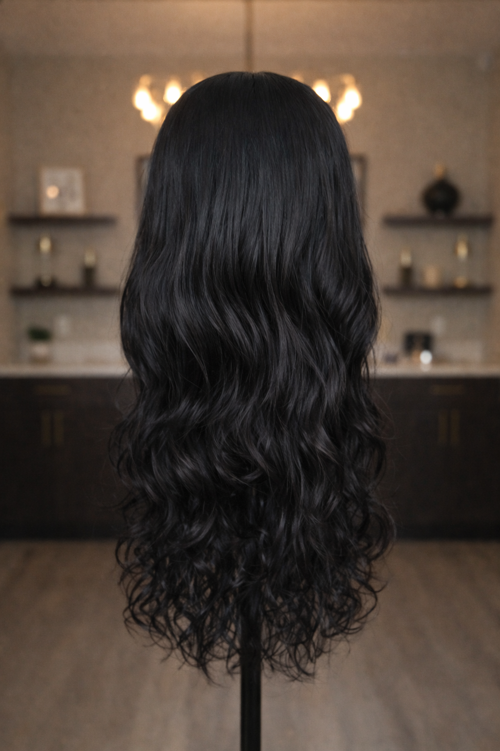 Nyah - 26" Natural Black Wavy Wig