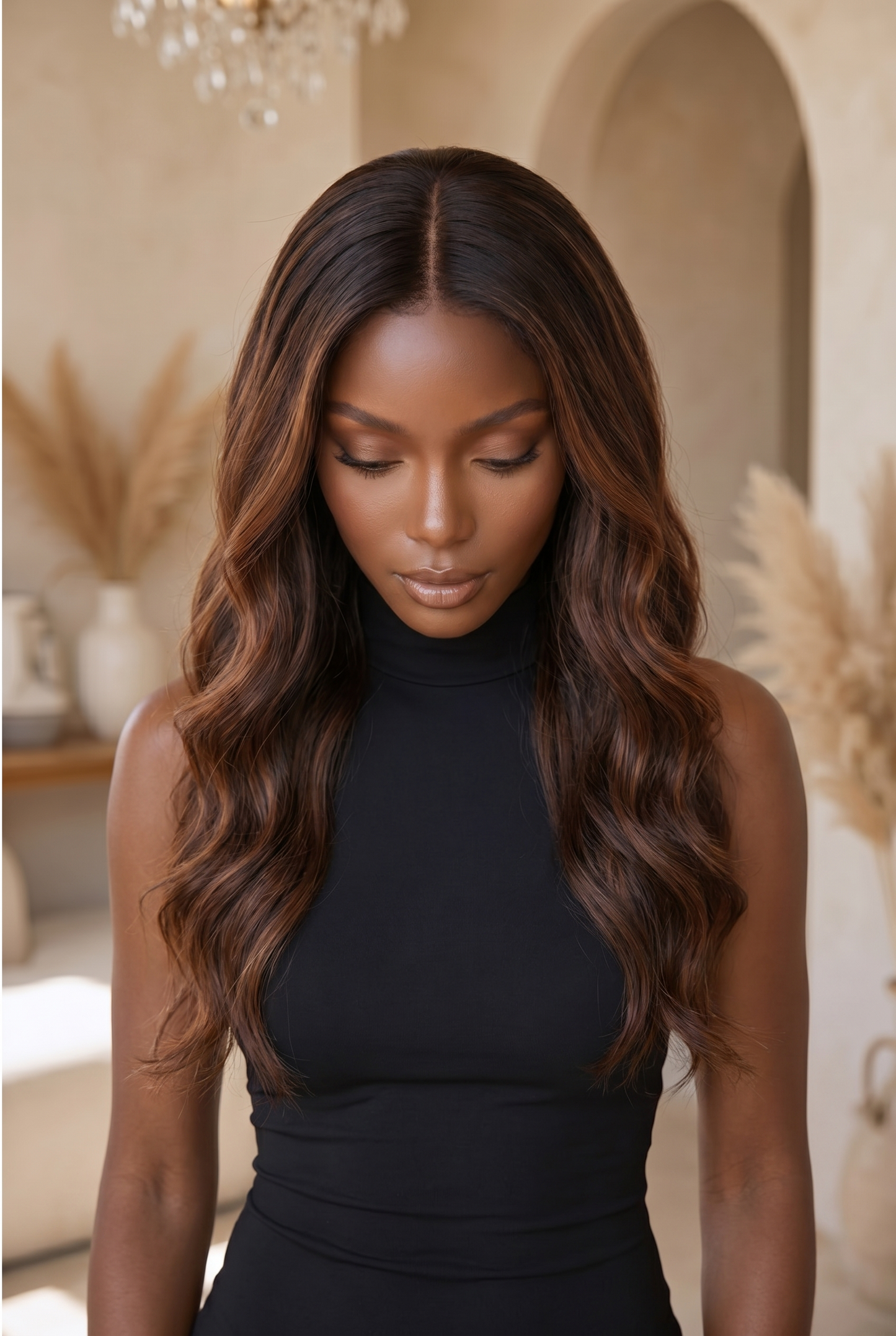 Sahara – 24” Chestnut Caramel Wave Lace Front Wig