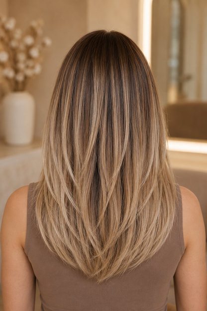 Daria - 20” Mocha Beige Balayage Wig