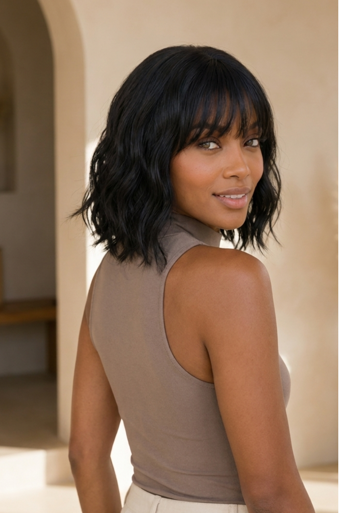 Nova – Black 13” Wavy Bob Wig