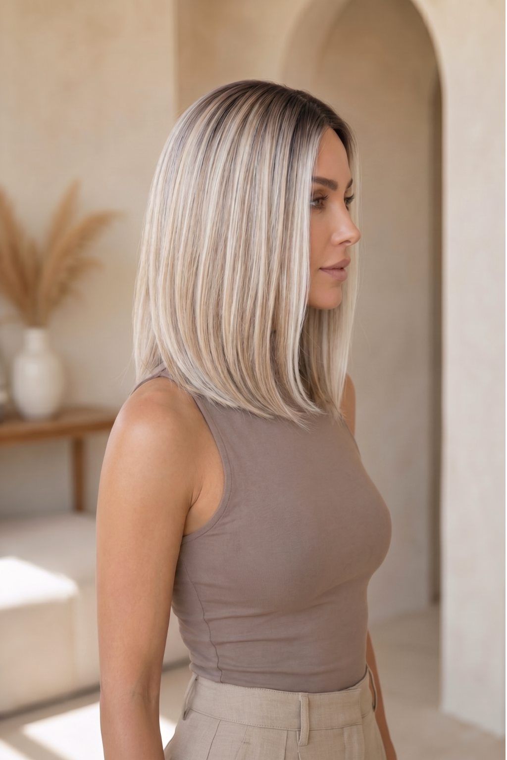 Paige – 12" Beige Blonde Lace Front Bob