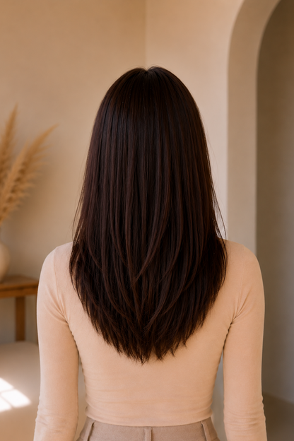 Sofia - 24" Chestnut Brown Layered Straight Wig
