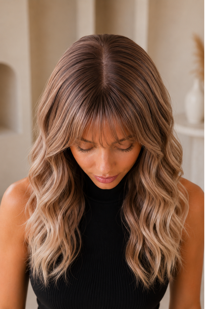 Fallon – 22” Soft Brown Balayage Wave Wig