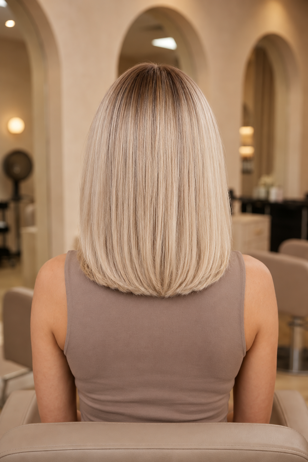 Chloe – 16" Soft Ombré Bob Wig with Feathered Bangs