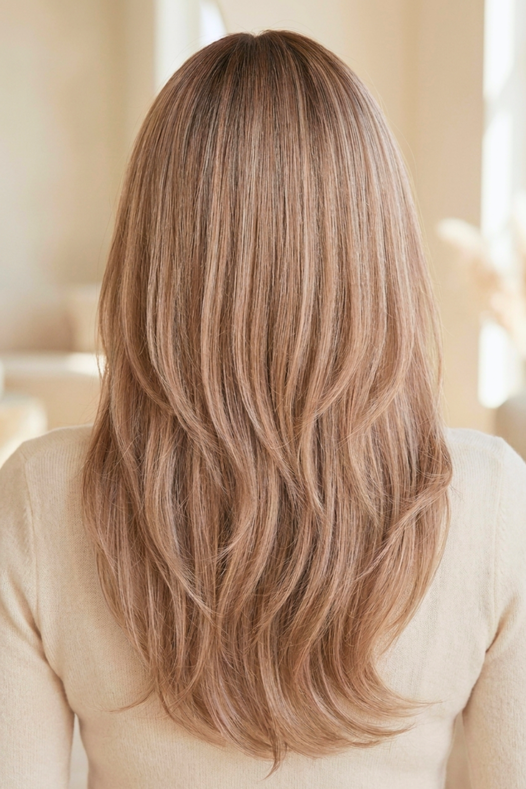 Claudia - 24” Mocha Blonde Layered Wig with Fringe