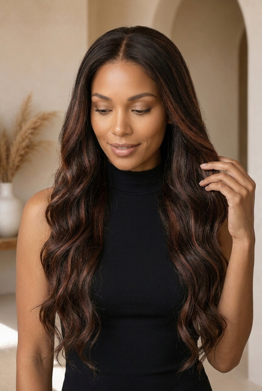Sahara – 28” Chestnut Copper Wave Lace Front Wig