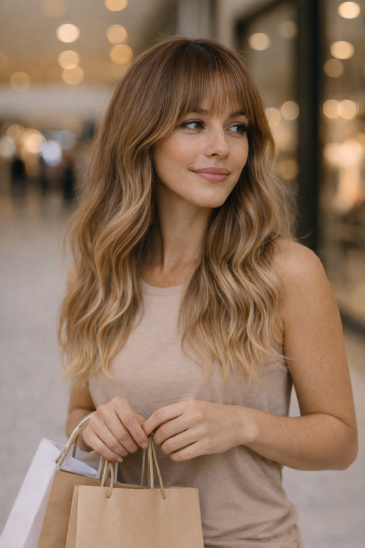 Fallon – 22” Soft Brown Balayage Wave Wig