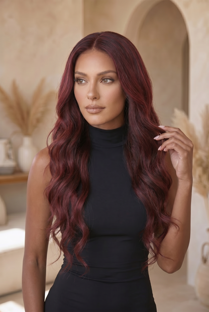 Liana – 24" Burgundy Body Wave Lace Front Wig