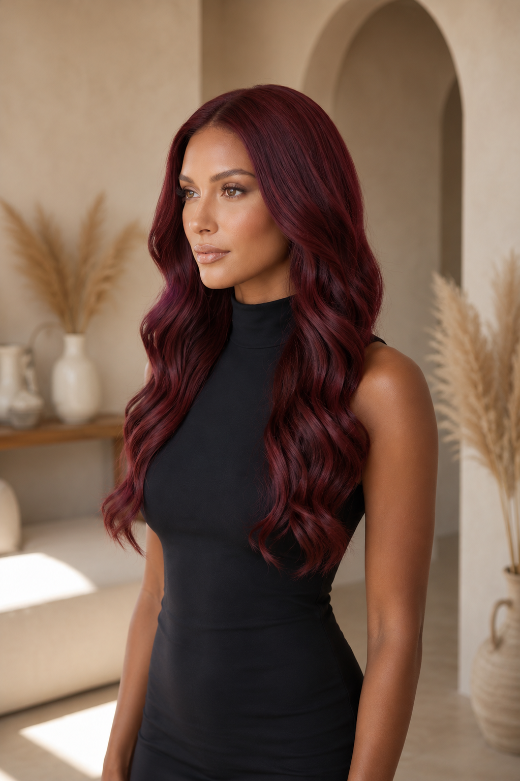 Liana – 24" Burgundy Body Wave Lace Front Wig