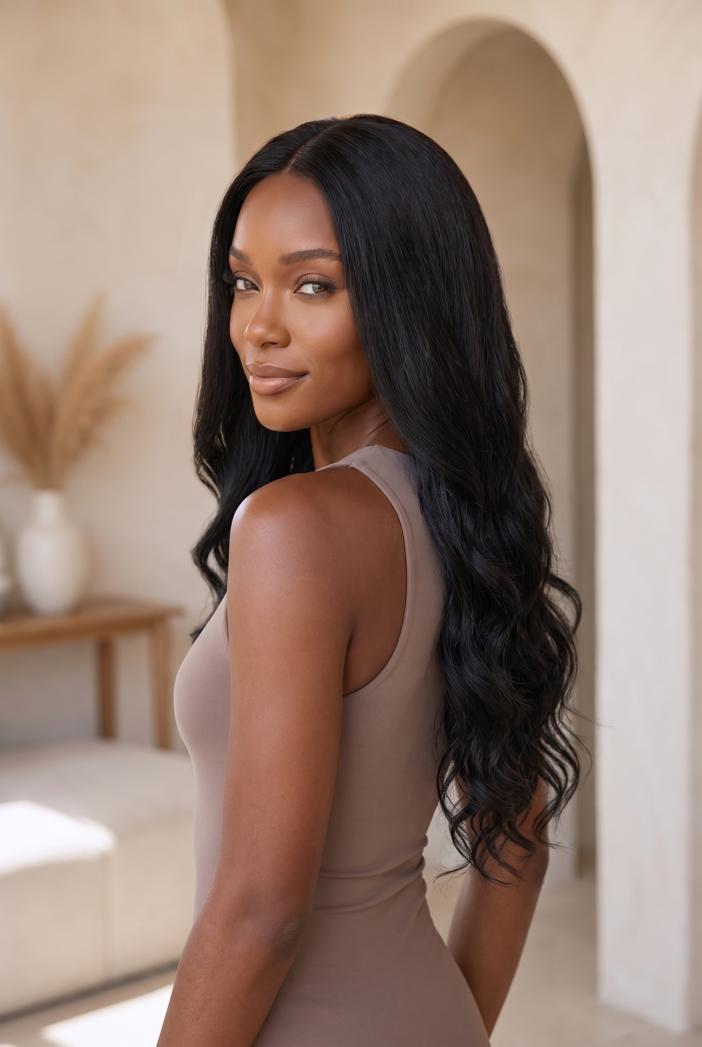 Nyah – 26" Natural Black Loose Wave Wig