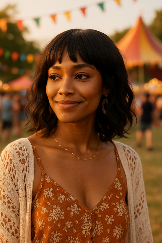 Nova – Black 13” Wavy Bob Wig