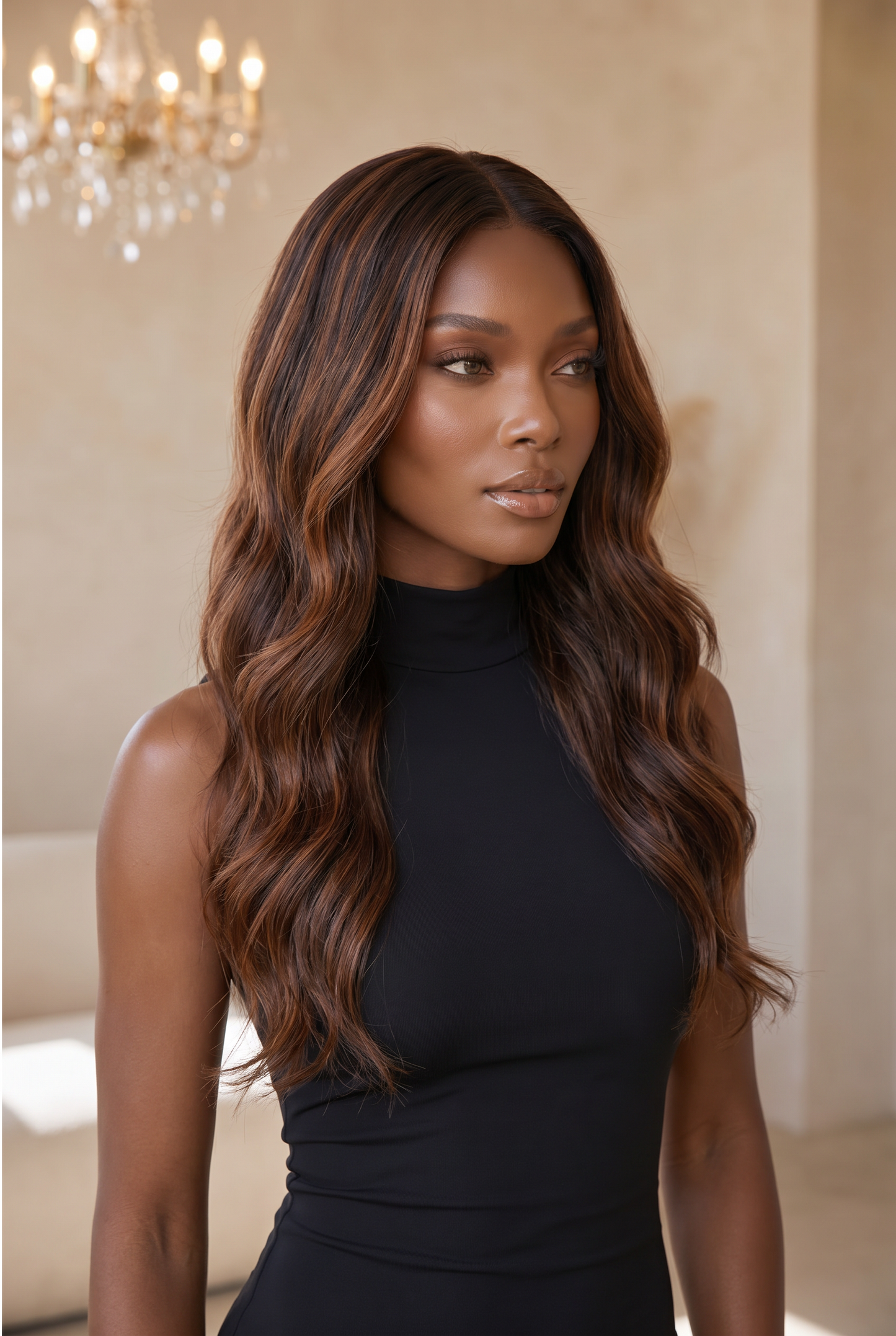 Sahara – 24” Chestnut Caramel Wave Lace Front Wig