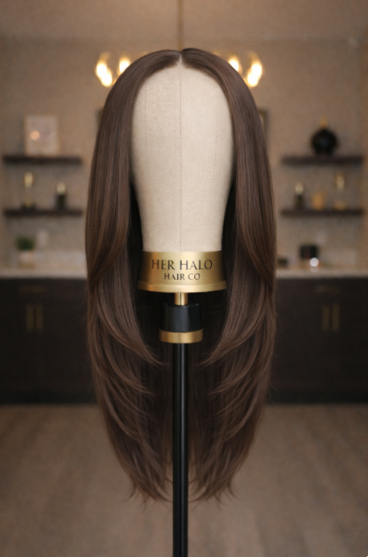 Sofia - 24" Chestnut Brown Layered Straight Wig