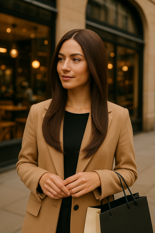 Sofia - 24" Chestnut Brown Layered Straight Wig